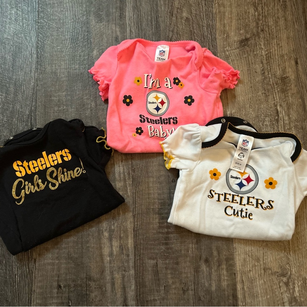 Gerber Steelers Baby Tee Set - Black, Pink, White